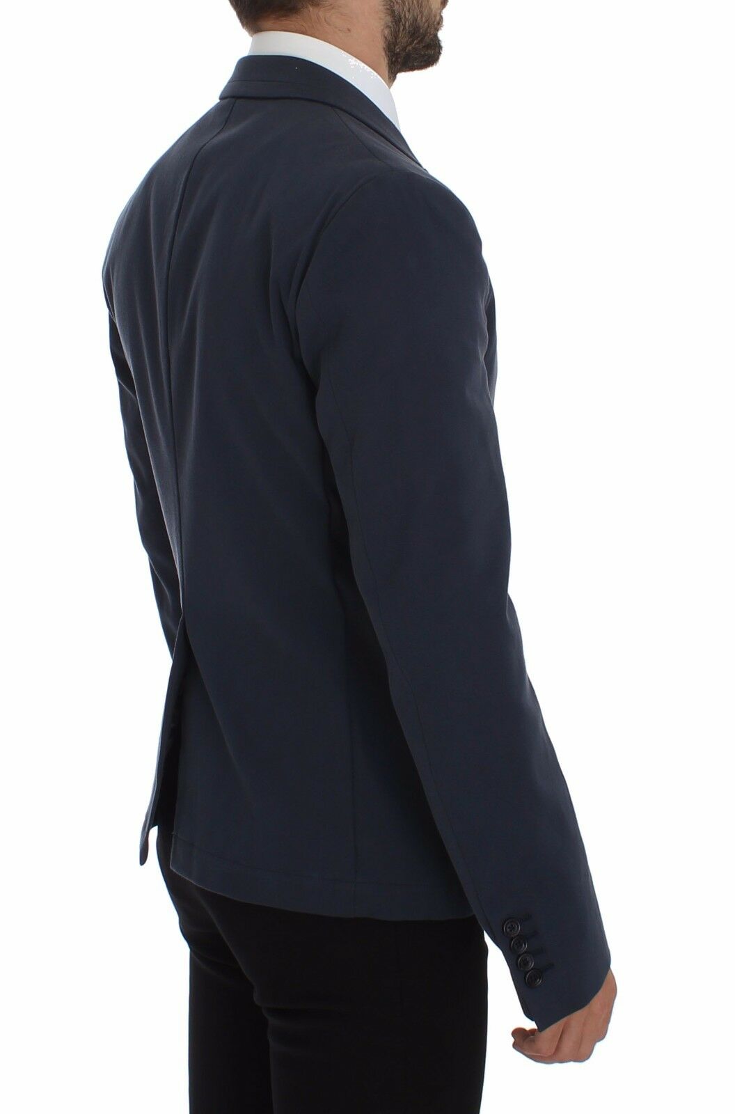 Elegante blaue Blazerjacke aus Baumwollstretch